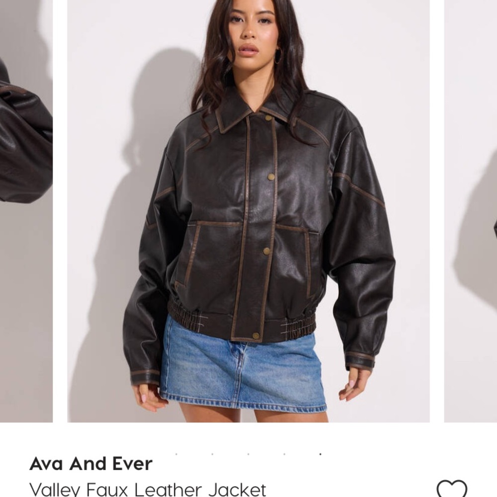 Faux Leather Bomber Jacket
